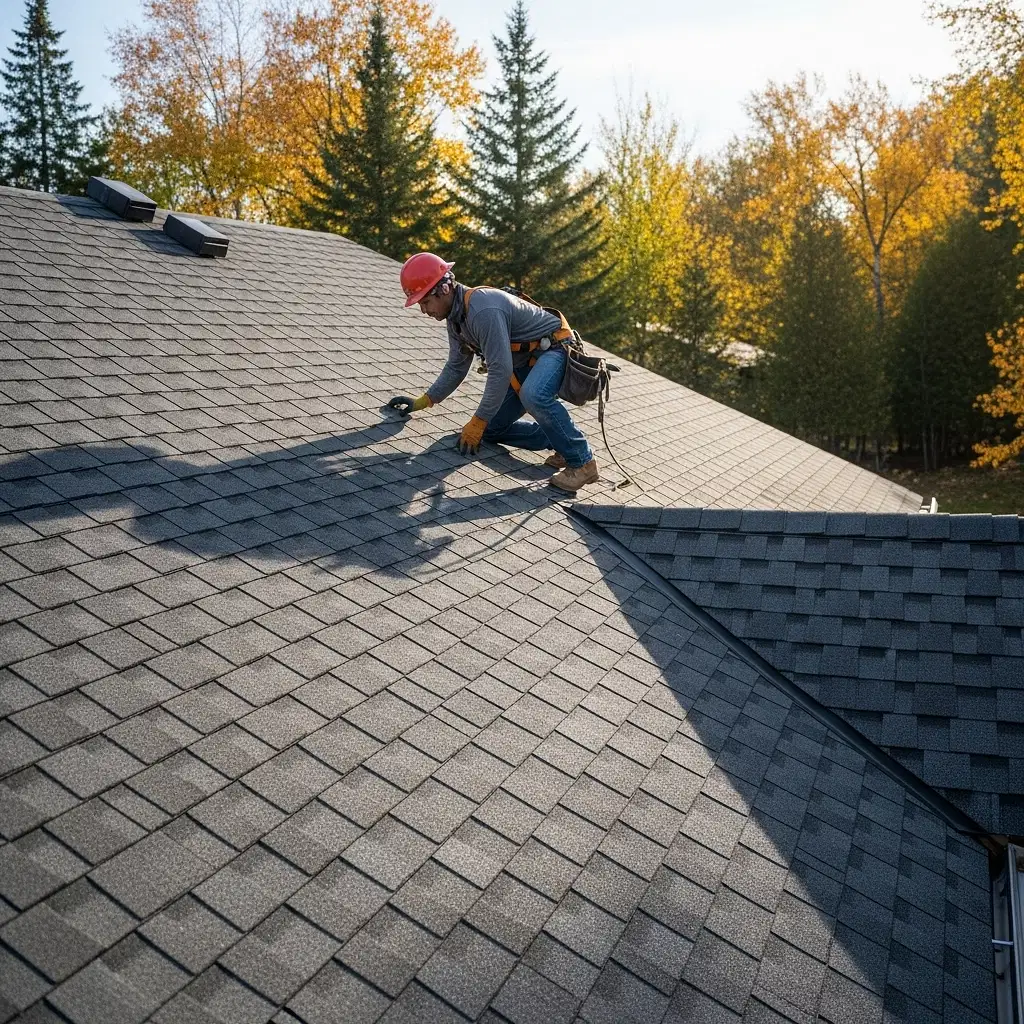 Roof replacement in progress