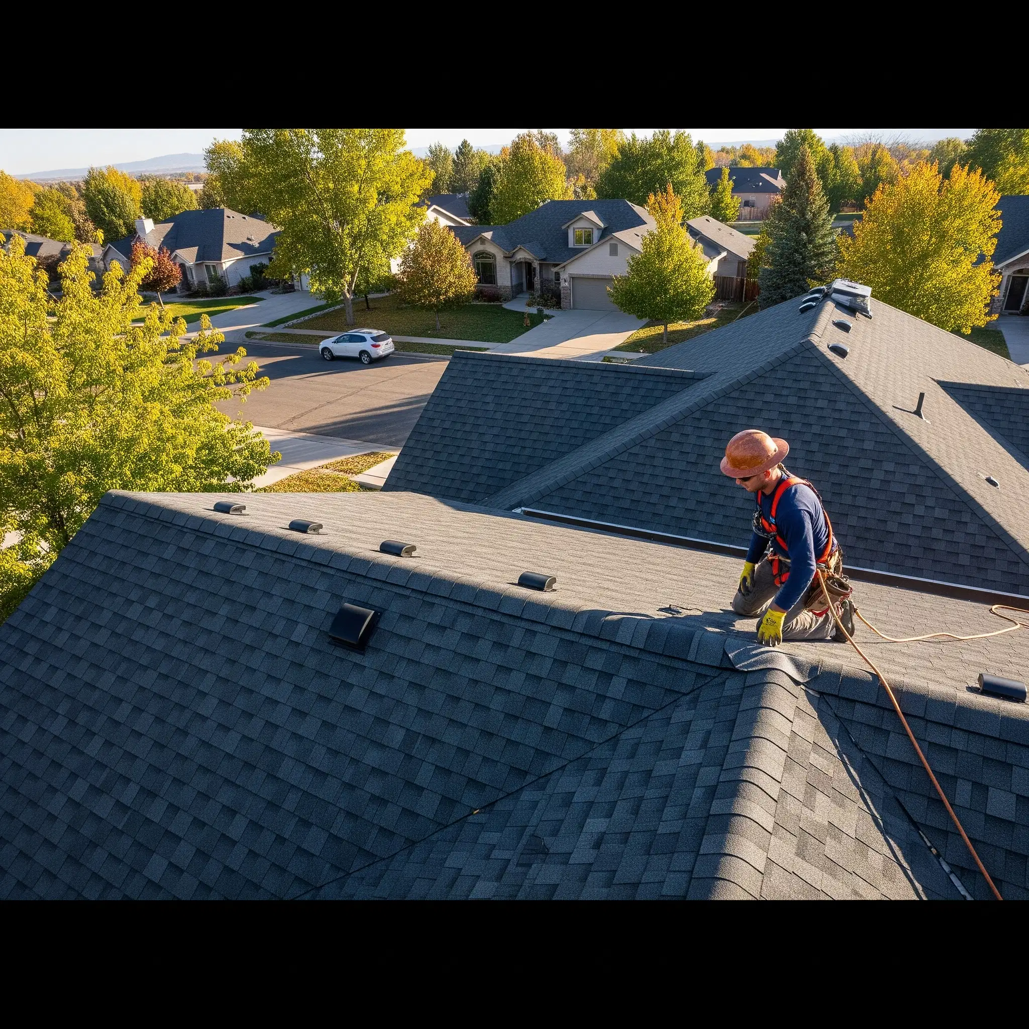 Gutter installation on a Detroit-area home